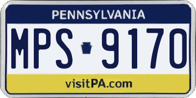 PA license plate MPS9170