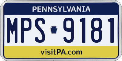 PA license plate MPS9181