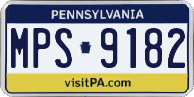 PA license plate MPS9182
