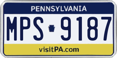 PA license plate MPS9187