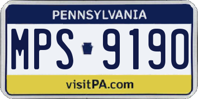 PA license plate MPS9190