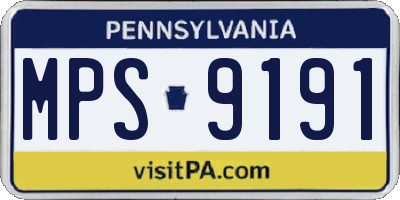 PA license plate MPS9191