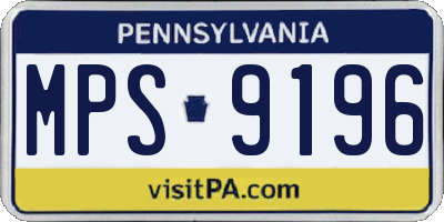 PA license plate MPS9196