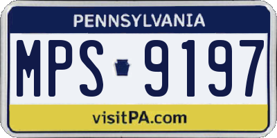 PA license plate MPS9197