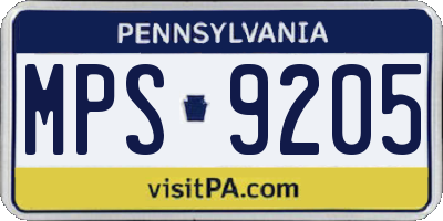 PA license plate MPS9205