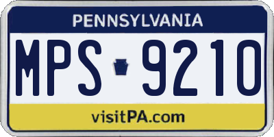 PA license plate MPS9210