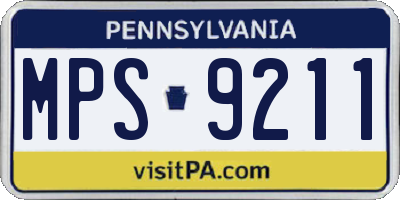 PA license plate MPS9211