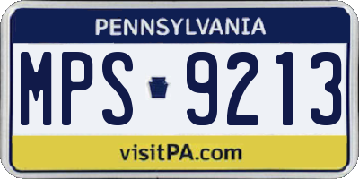 PA license plate MPS9213