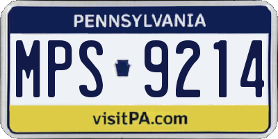 PA license plate MPS9214