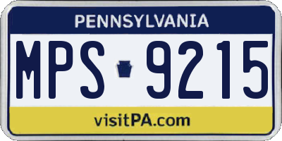 PA license plate MPS9215