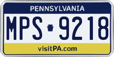 PA license plate MPS9218