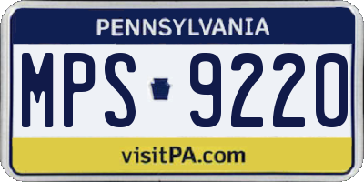 PA license plate MPS9220