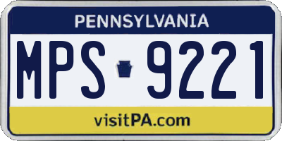 PA license plate MPS9221