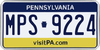 PA license plate MPS9224