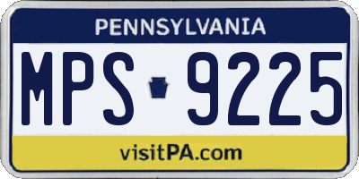PA license plate MPS9225