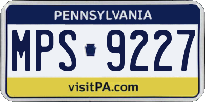 PA license plate MPS9227