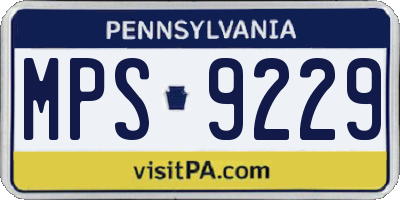 PA license plate MPS9229