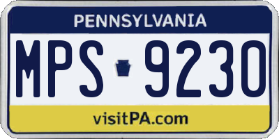 PA license plate MPS9230