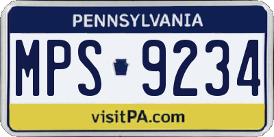 PA license plate MPS9234