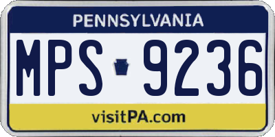 PA license plate MPS9236