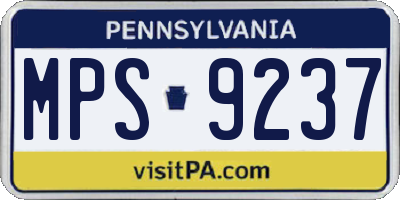 PA license plate MPS9237