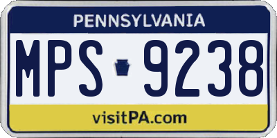 PA license plate MPS9238