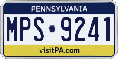PA license plate MPS9241