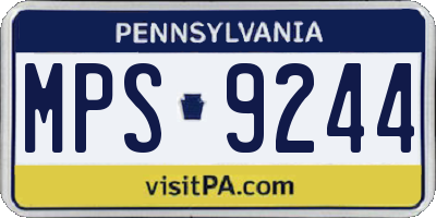 PA license plate MPS9244