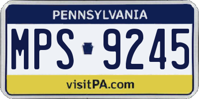 PA license plate MPS9245