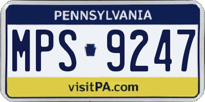 PA license plate MPS9247