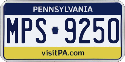 PA license plate MPS9250