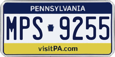 PA license plate MPS9255