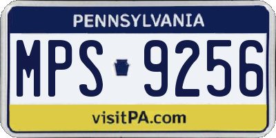PA license plate MPS9256