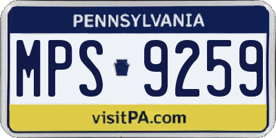 PA license plate MPS9259