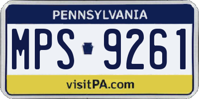 PA license plate MPS9261
