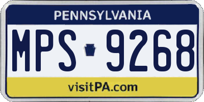 PA license plate MPS9268