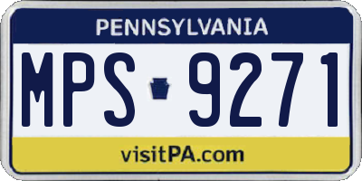 PA license plate MPS9271