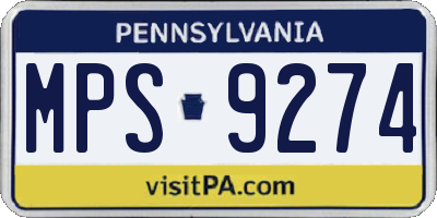 PA license plate MPS9274