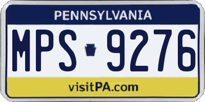 PA license plate MPS9276