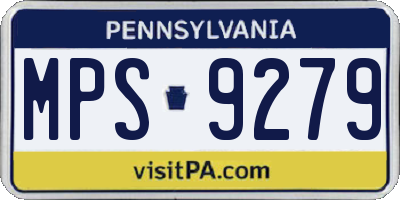 PA license plate MPS9279
