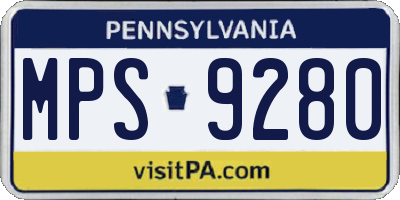PA license plate MPS9280