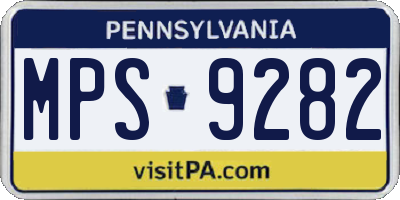 PA license plate MPS9282