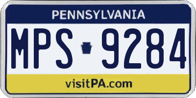 PA license plate MPS9284