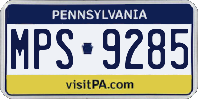 PA license plate MPS9285