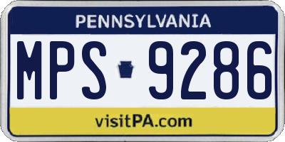 PA license plate MPS9286