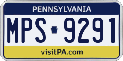 PA license plate MPS9291