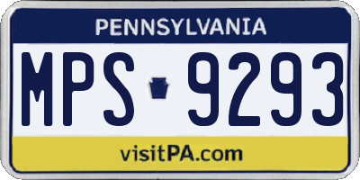 PA license plate MPS9293