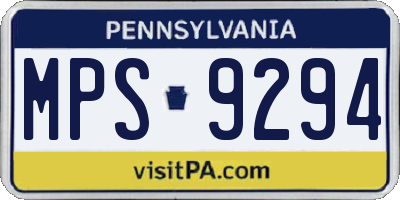 PA license plate MPS9294