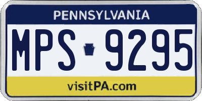 PA license plate MPS9295