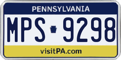 PA license plate MPS9298